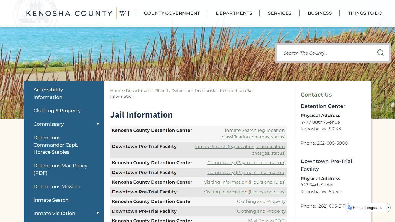 Jail Information | Kenosha County, WI - Official Website